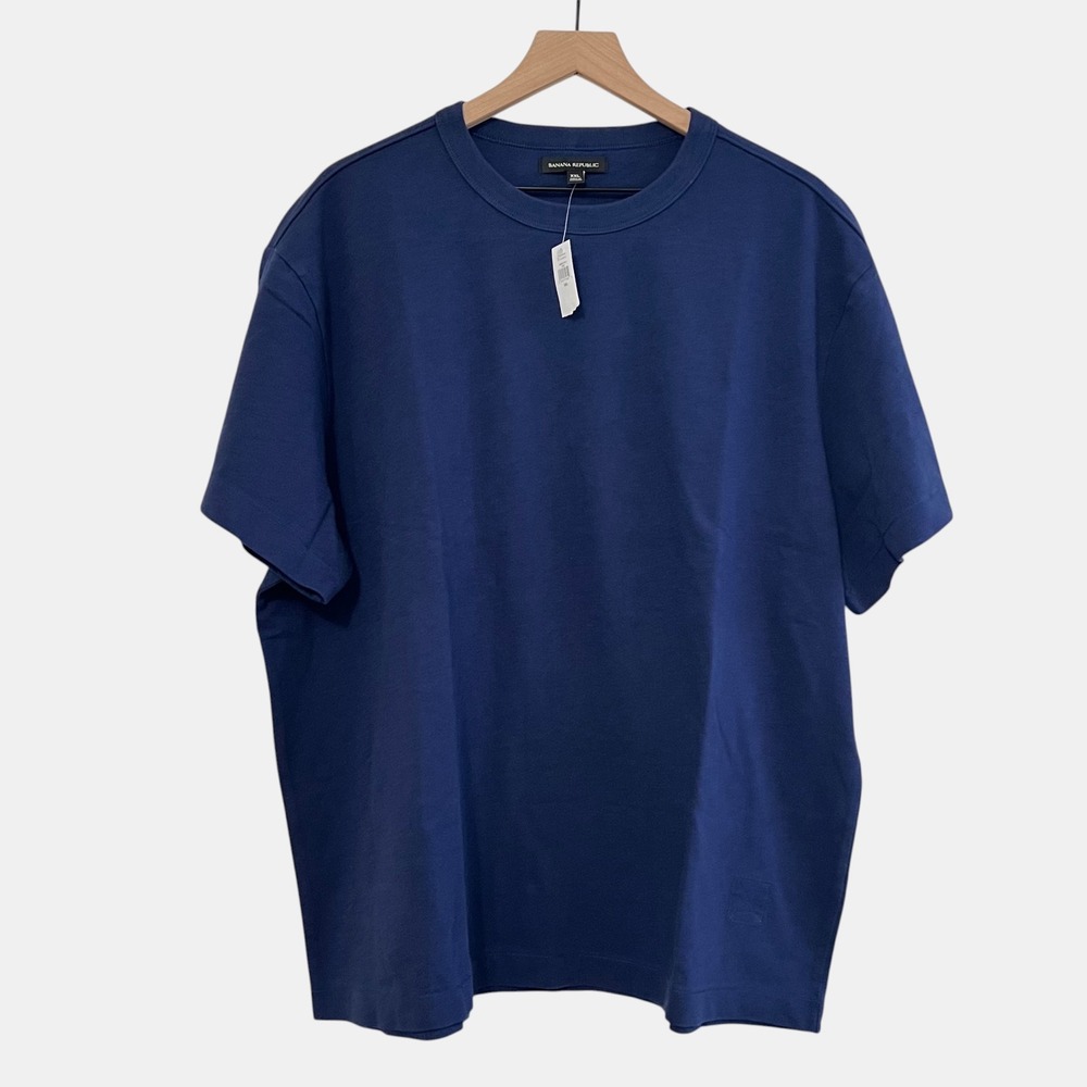 Banana Republic Men Heavyweight Cotton XXL Crewneck Shirt Blue Relaxed Fit NWT